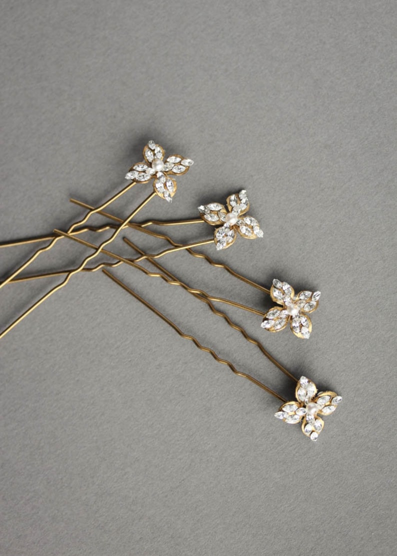 STELLAR Crystal wedding hair pins star hair pins Etsy