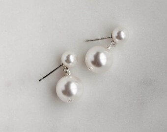 ELLA | Bridal earrings, pearl earrings, pearl bridal earrings, modern bridal earrings