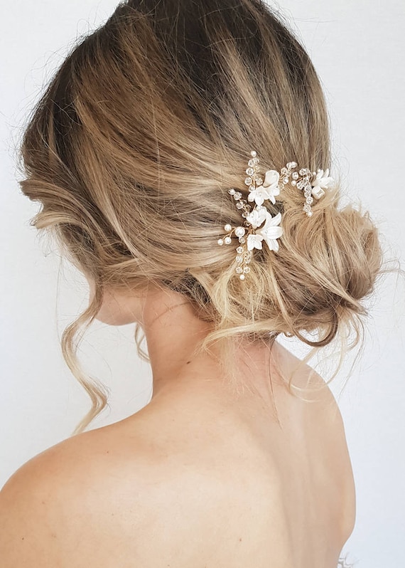 Briar Rose Pearl Bridal Hair Pins Delicate Wedding Hair Etsy