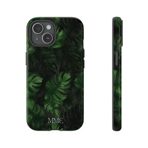 Green Tropical Jungle Leaves Phone Case | Seamless Exotic Jungle Pattern | Forest Phone Case | Nature Lover Design | iPhone | Pixel |Samsung