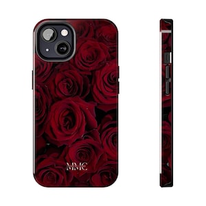 Romantic Red Rose Pattern Phone Case | Floral Valentines Day Gift | Red Roses Phone Case |  Floral Rosebud Design | Iphone | Samsung | Pixel