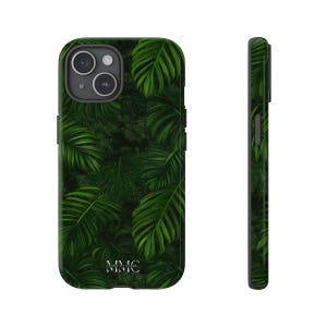 Dark Green Tropical Leaf Phone Case | Seamless Exotic Jungle Pattern | Botanical Phone Case | Nature Lover Design | iPhone | Pixel | Samsung