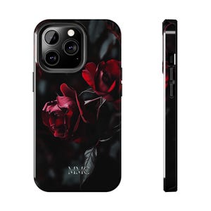 Stylish Beautiful Red Rose Phone Case | Red Rose Dark Background | Floral Phone Cover | Flower Pattern Phone Case | iPhone | Samsung | Pixel