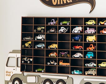 Personalized Truck Toy Car Shelf, Wooden Nursery Decor