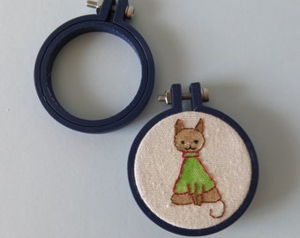 Mini Embroidery Hoop 40mm Navy Blue Miniature Hoop For Necklace Display and Embroidery 3d Printed