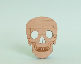 Skull Brooch Wooden Skeleton Anatomy Jewellery Medical Jewelry