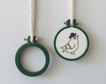 Mini Embroidery Hoop 40mm, GREEN Hoop, Miniature Hoop For Necklace, Display and Embroidery 3d Printed Free Shipping Australia