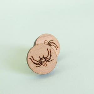 Huntsman Spider Circle Earrings Laser Cut Wood Science JewelleryBiolog Jewelry Biology Anatomy Cells image 5