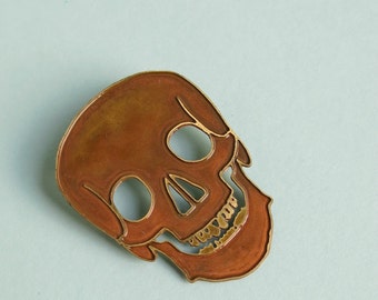 Brass Skull Brooch Skeleton Jewellery Anatomy Jewelry Medical Brooch