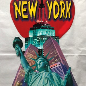 4 Jumbo NYC Post Cards, Unused Vintage Post Cards, 1990s New York City, Travel Souvenir, The Big Apple, Kitsch