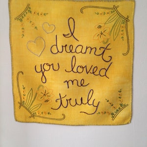 Destiny of Dreams, Tapestry, Hand embroidery, Romantic gift, Embroidered art, Girlfriend gift, Birthday gift, Textile art image 2