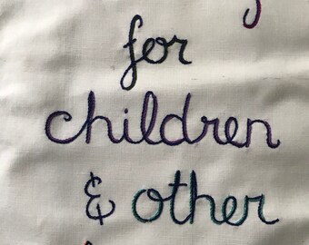 Peace Tapestry, Hand Embroidery, Embroidery Art, Children's Room Art, Wall Hanging, Nursery Decor, Grandchild Gift