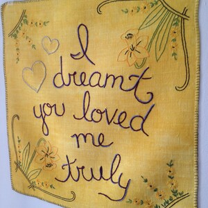 Destiny of Dreams, Tapestry, Hand embroidery, Romantic gift, Embroidered art, Girlfriend gift, Birthday gift, Textile art image 3