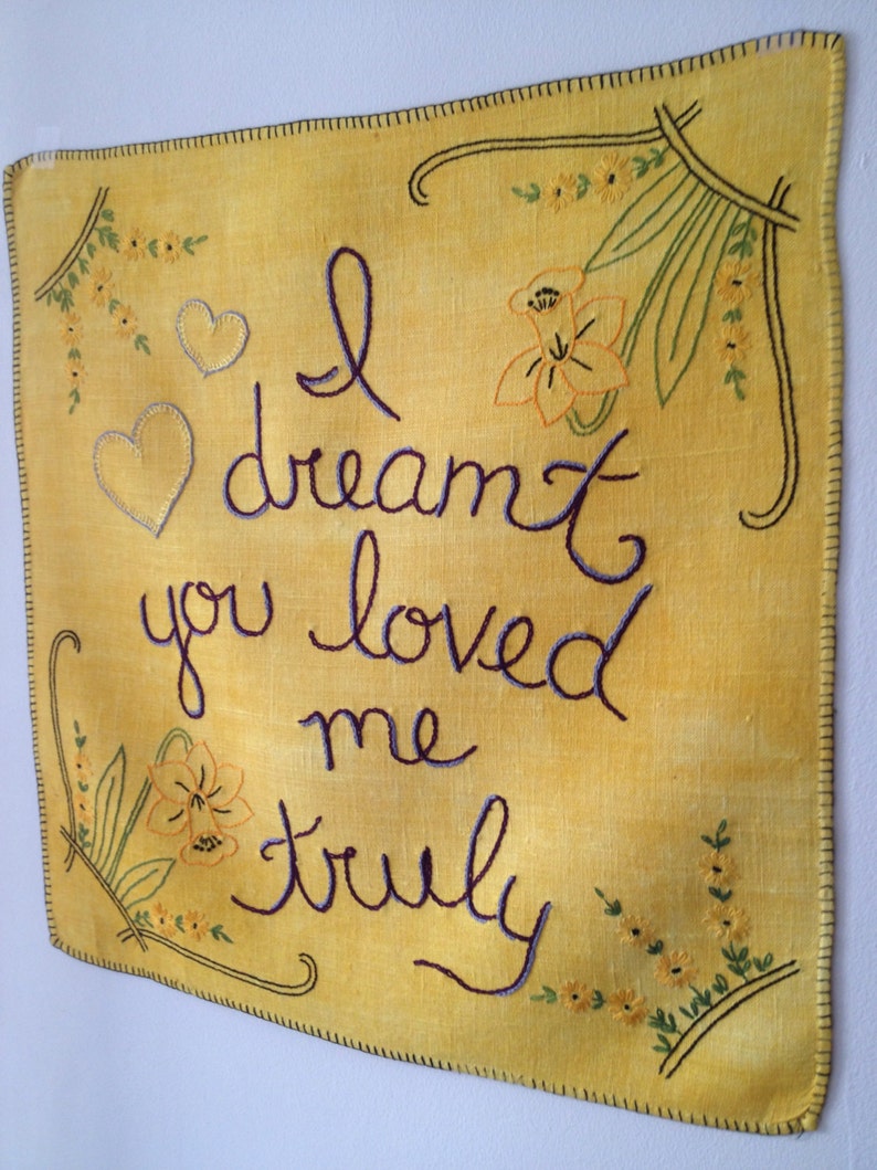 Destiny of Dreams, Tapestry, Hand embroidery, Romantic gift, Embroidered art, Girlfriend gift, Birthday gift, Textile art image 3