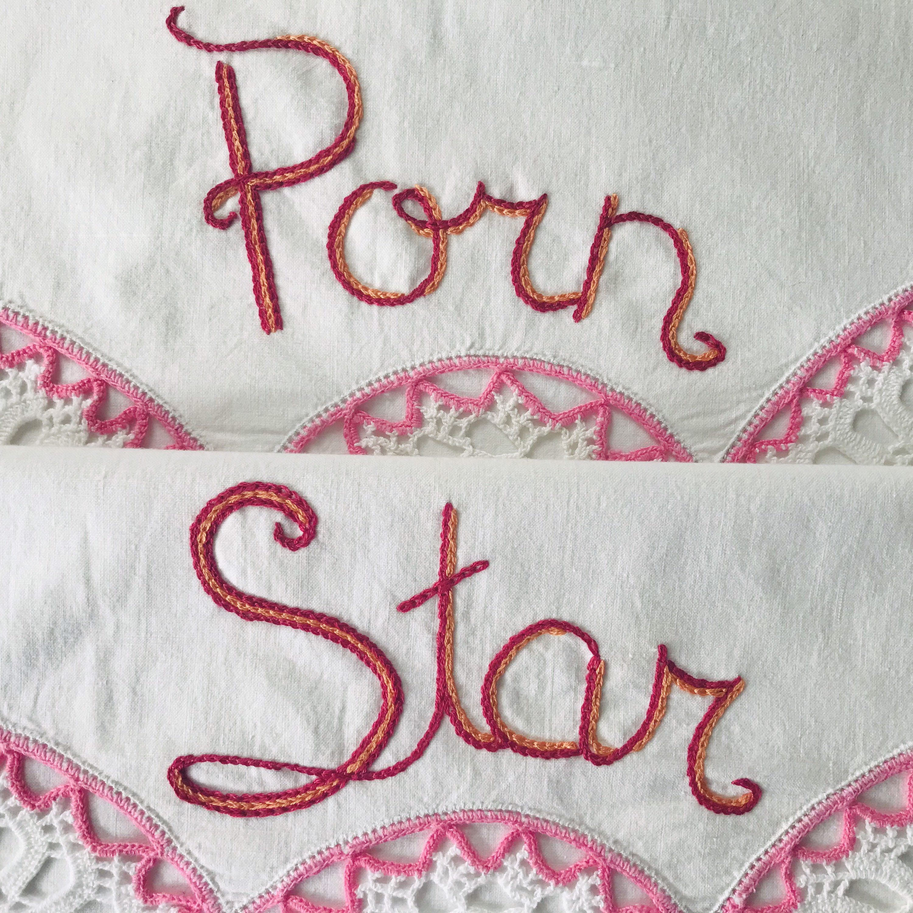 Porn Star, Pillowcases, Hand Embroidered, Sex Pillows, Adult Gift, Partner  Gift, Girlfriend Gift, Bedroom Decor - Etsy