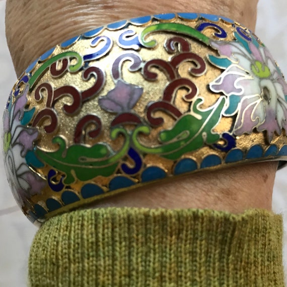 Cloisonné Bracelet, Statement Bracelet, Chinese J… - image 6