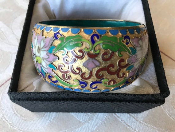 Cloisonné Bracelet, Statement Bracelet, Chinese J… - image 5