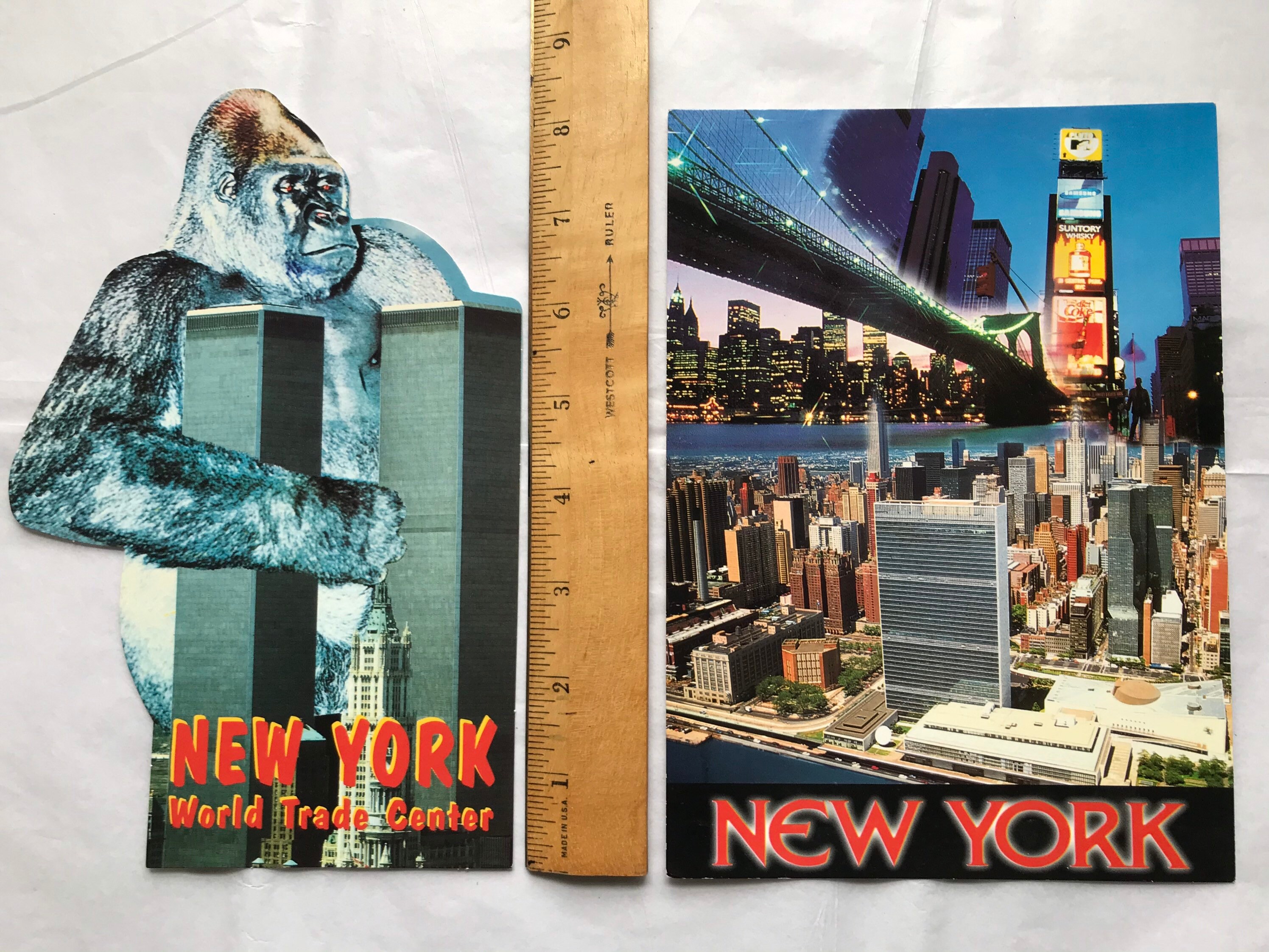 4 Jumbo NYC Post Cards, Unused Vintage Post Cards, 1990s New