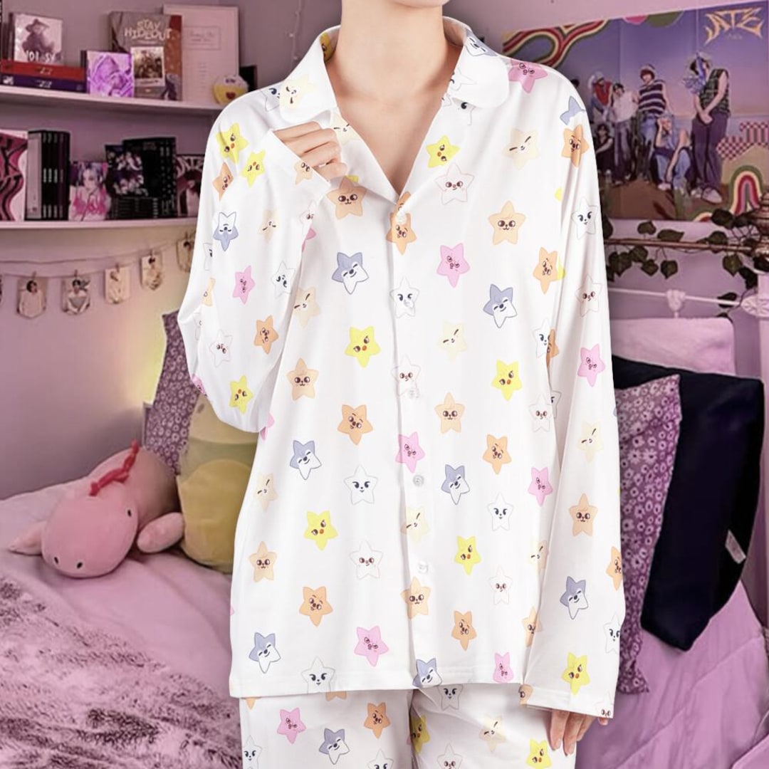 Skzcode Pajamas Custom Stray Kids Skzoo Star Cute White Red Kpop Pajamas Set, Custom ...