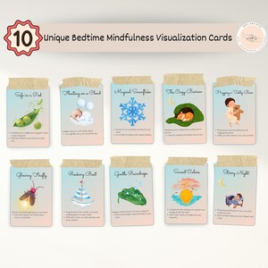 Cartas de visualización para un sueño tranquilo | Cartas imprimibles para niños | Descarga digital