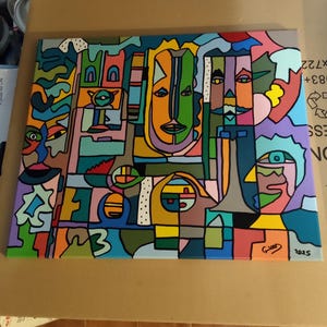 Pittura acrilica astratta moderna