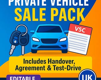 UK Privatwagen-Vereinbarungspaket (PDF & DOCX ausfüllbare Formulare