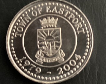 Collectible Nickel Bonded Steel Eastport Newfoundland and Labrador Trade Token Three Dollar 25 Years