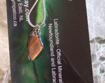 Labradorescence Exists  Nain Labrador Canada Labradorite Bronze Orange Flash Sterling Silver Chain Newfoundland