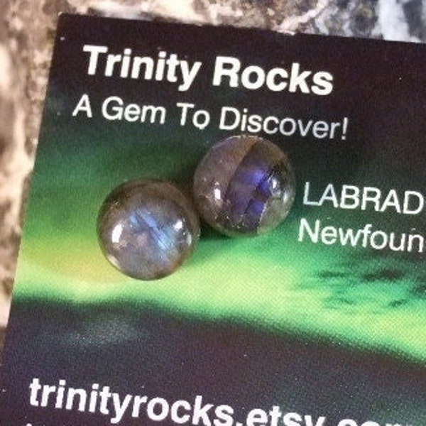 Labradorescence Exists 11mm Round Cabochon Labradorite Stud Earrings Earings Titanium Post and Clutch Flash Sparkly Magic Hypo Allergenic