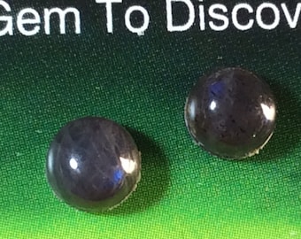Longer Posts Labradorescence Exists 6mm Round Labradorite Stud Earrings Earings Titanium Post and Clutch Flash Sparkly Magic Hypo Allergenic