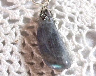 Labradorescence Exists  Nain Labrador Canada Labradorite Blue Flash Sterling Silver Chain Newfoundland