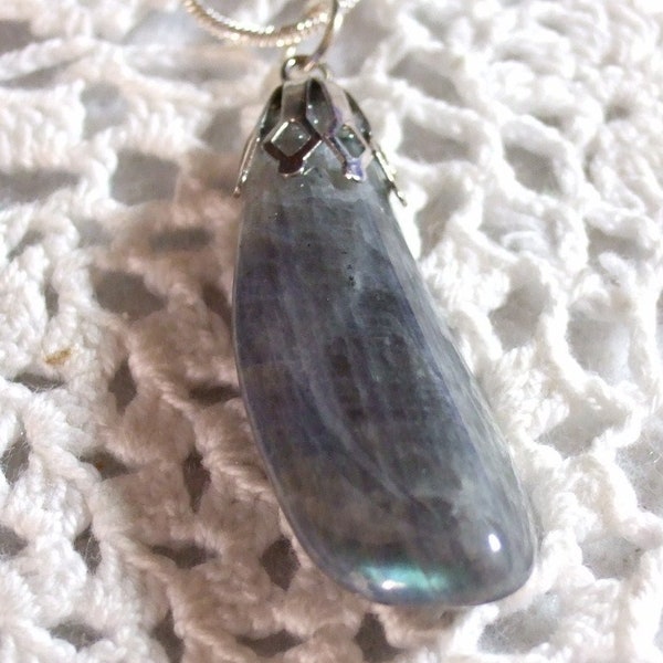 Labradorescence Exists  Nain Labrador Canada Labradorite Blue Flash Sterling Silver Chain Newfoundland