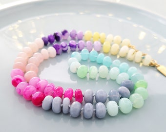 rainbow opal gemstone necklace