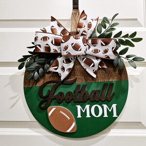 Football Mom Door Decor | Football Wood Sign | Wall Sign | Wall Hanger | Football Decor | Home Decor| Football Sign
