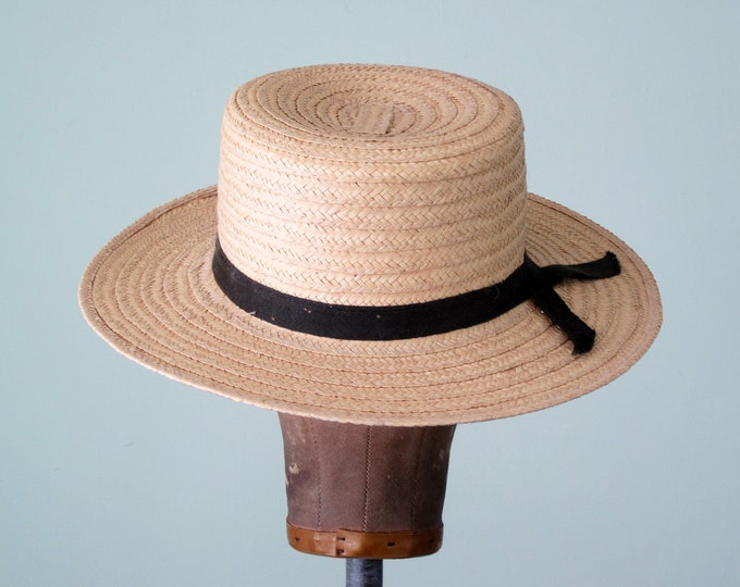 Straw Boater Hat Etsy