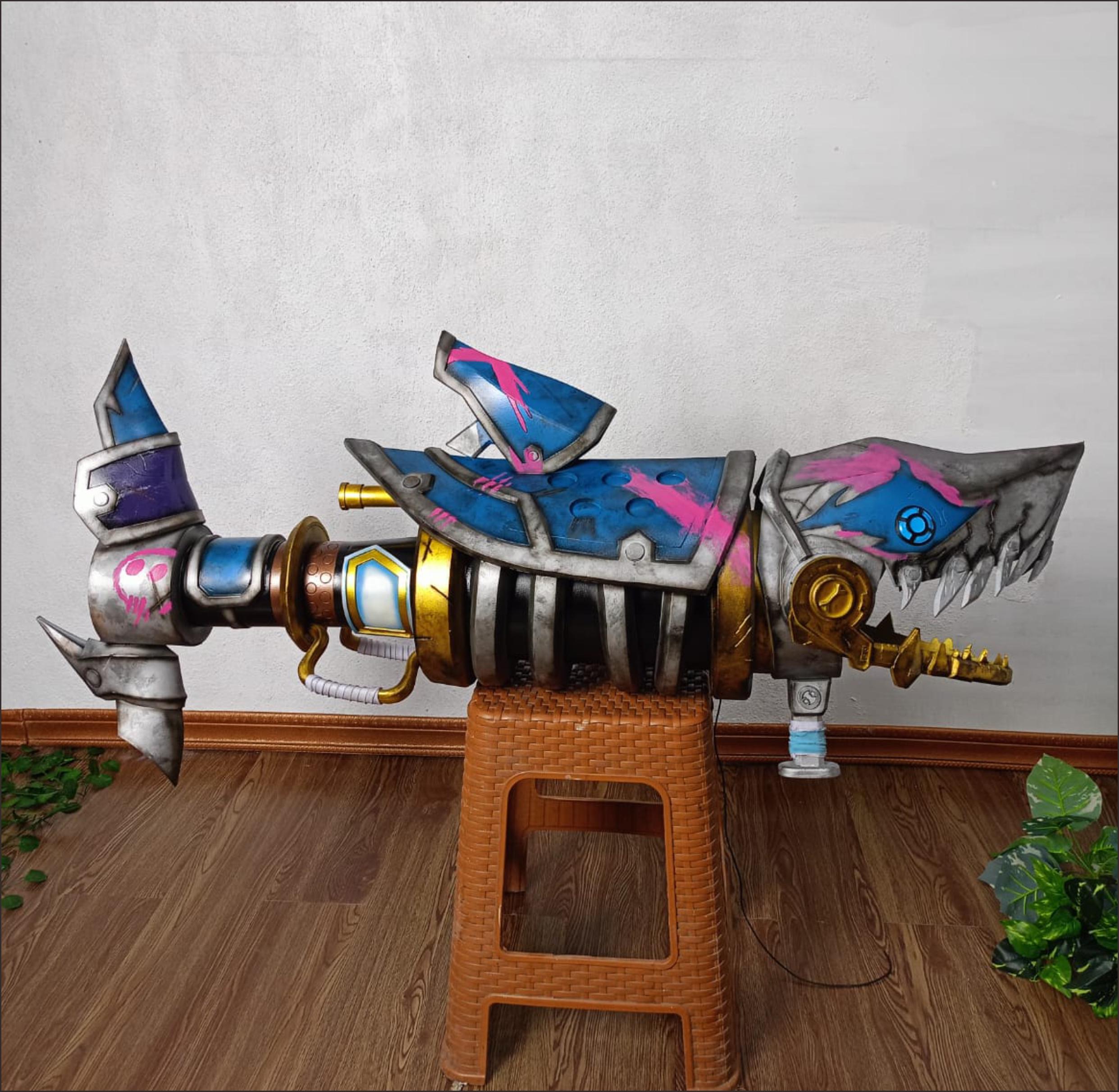 Finished Prop : Jinx Fishbones Rocket Launcher Prop - Arcane Cosplay Weapon - EVA Foam - Handmade Prop - League of Legends Cosplay