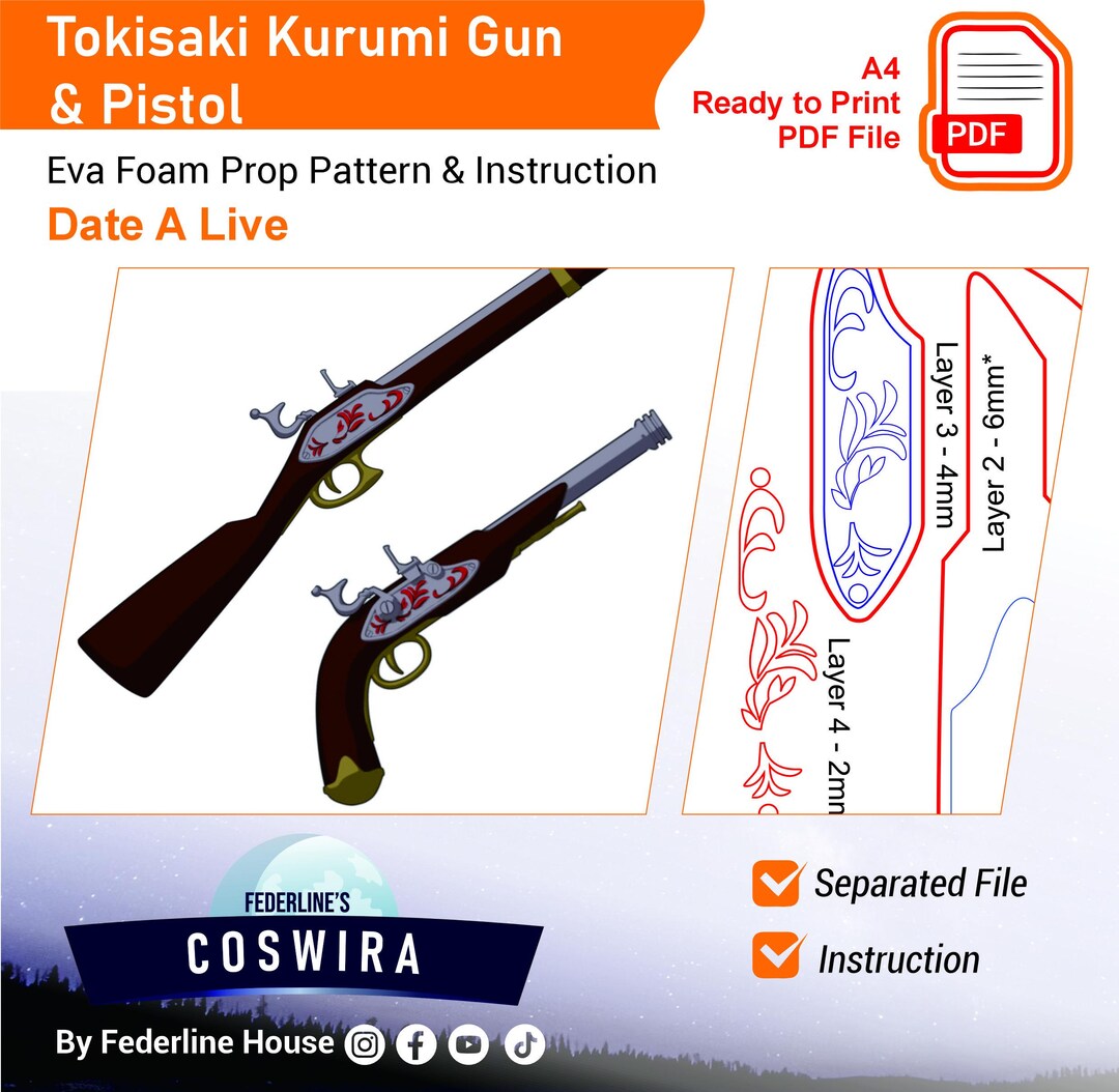 Prop Pattern: Kurumi's Flintlock Replica From Date A Live - Digital ...