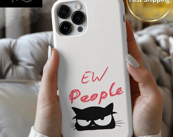 Funny Grumpy Cat 'Ew People' Tough Phone Case