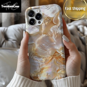 Mother of Pearl Phone Case , Iridescent Shell Design for iPhone & Samsung ,iphone 16 13 14 , sumsung
