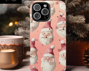 Santa Claus Christmas Phone Case , Festive Holiday Design for iPhone, Tough Phone Cases
