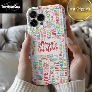 Merry Christmas Phone Case , Festive Holiday Design for iPhone & Samsung, Tough Phone Cases