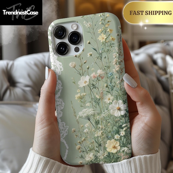 Vintage Wildflower Phone Case, Tough Phone Cases for iPhone