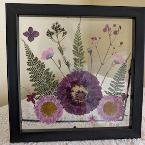 Pressed Flower on Framed Art/ Dried Flower Art