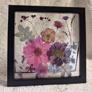 Dried Pressed Flowers  on Framed Art