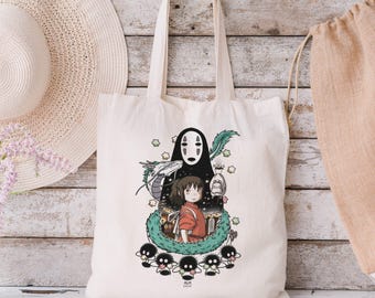 Kein Gesicht, Kawaii Anime, Studio Ghibli, Chihiros Reise ins Zauberland, Anime Geschenk, Baumwolltasche