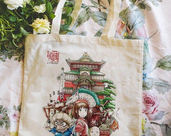 Studio Ghibli, Spirited Away, Kiki Kawaii, Anime Gift Cotton Tote Bag