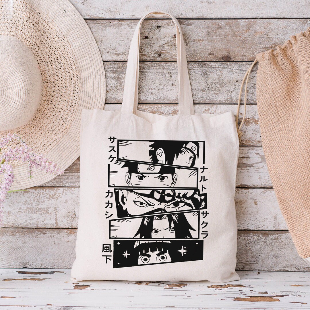 Team 7, Konoha Village, Kawaii Gift, Anime Gift, Cotton Tote Bag