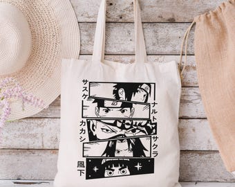 Team 7, Konoha, Kawaii Geschenk, Anime Geschenk, Baumwolltasche
