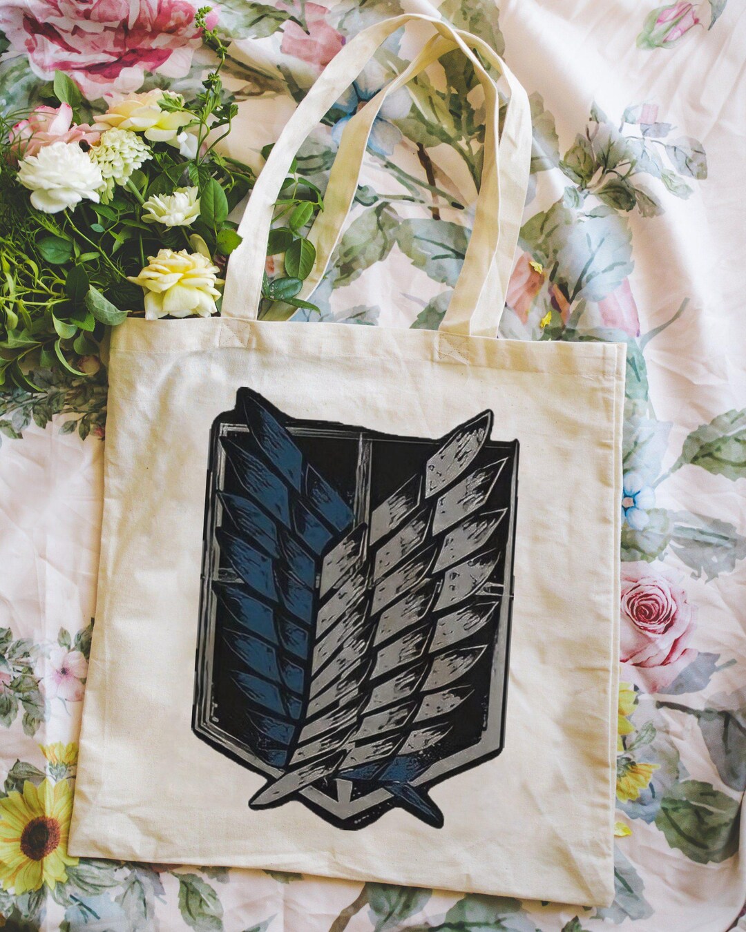 Survey Crest, AOT Fan, Eren Yeager, Anime Gift, Cotton Tote Bag - Etsy