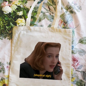 Dana Scully  X-Files TV show Cotton Tote Bag Gift
